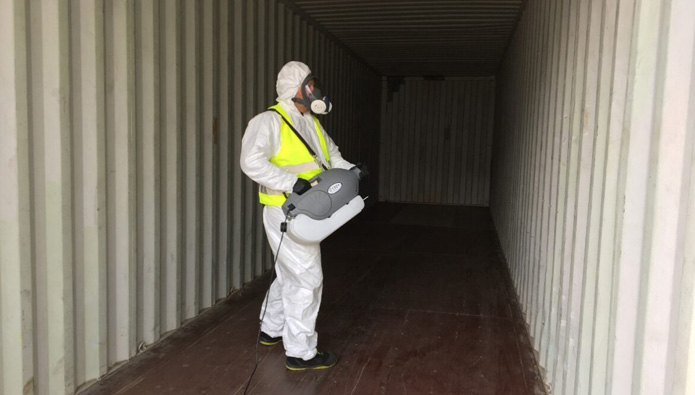 Swissterminal desinfiziert Container